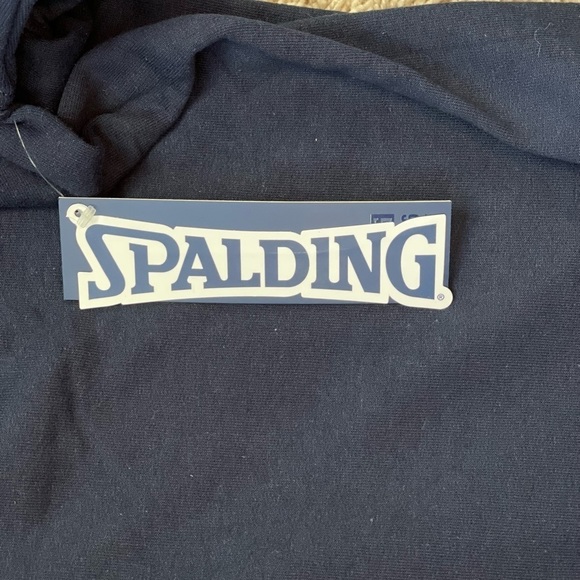 SPALDING MEN'S NAVY LOGO CREWNECK COTTON FLEECE SWEATSHIRT - Picture 7 of 11